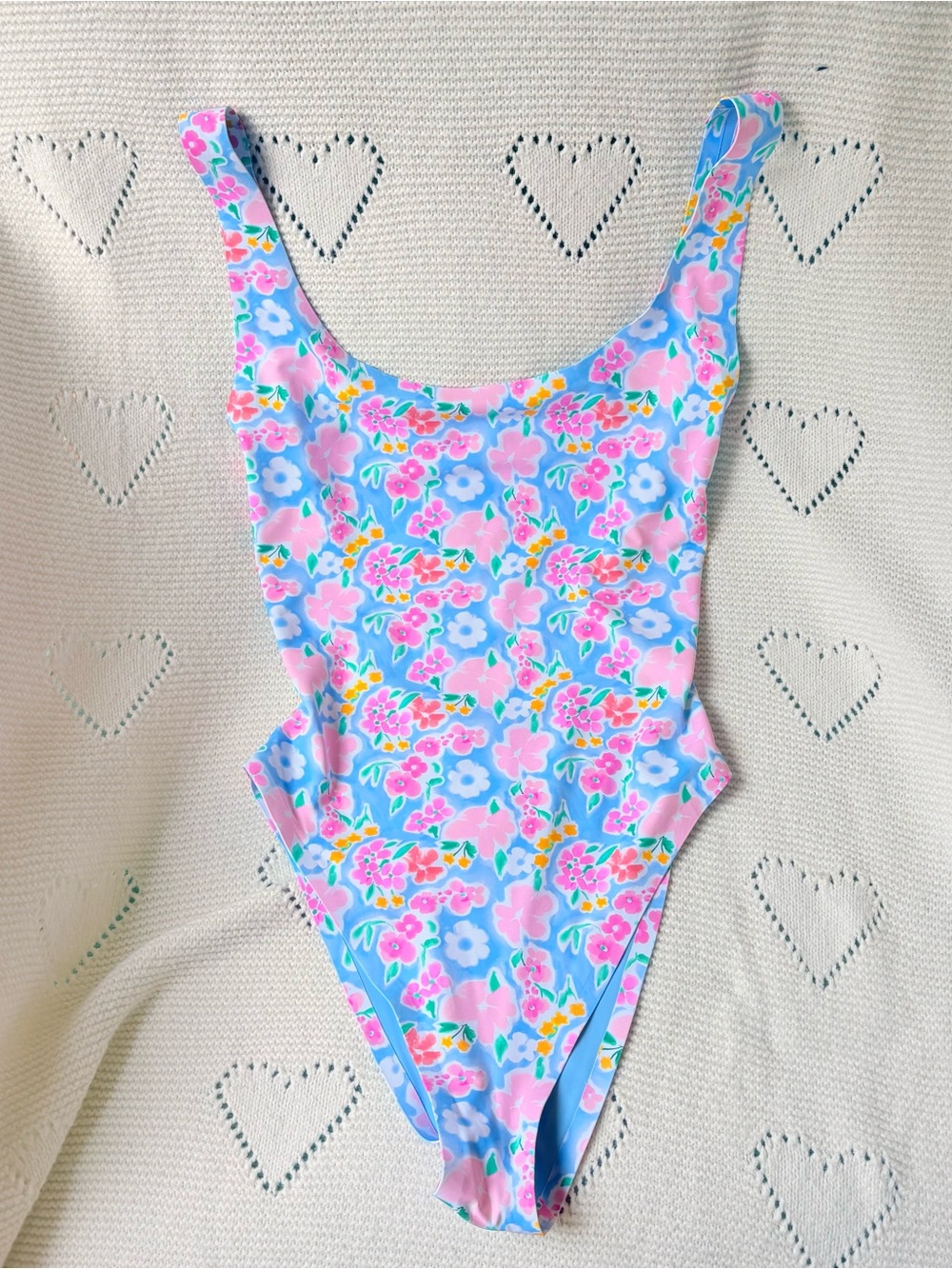 Body Glove Reversible Floral One-Piece Swimsuit - Pink & Blue